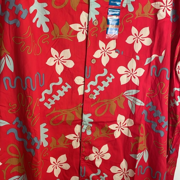Barefoot as in Paradise men’s red, patterned Hawaiian shirt. Size XXL. NWT. - Picture 3 of 7